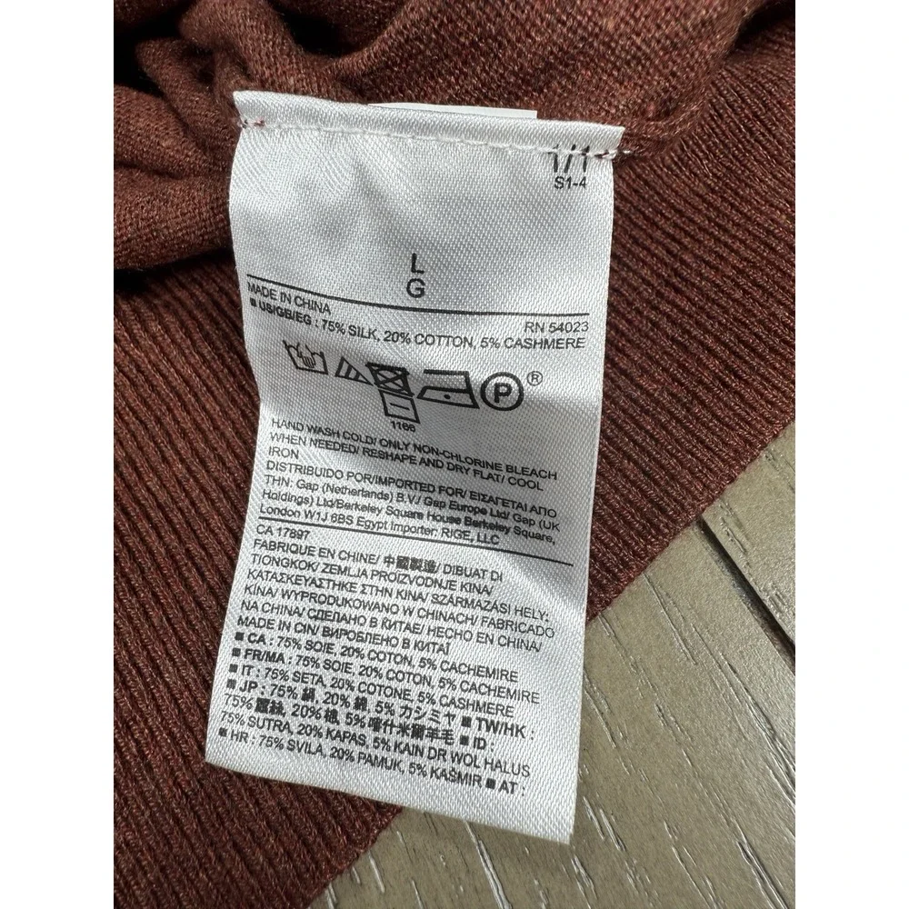 Banana Republic Sweater Mens Large Brown‎ V-Neck Old Money Classic